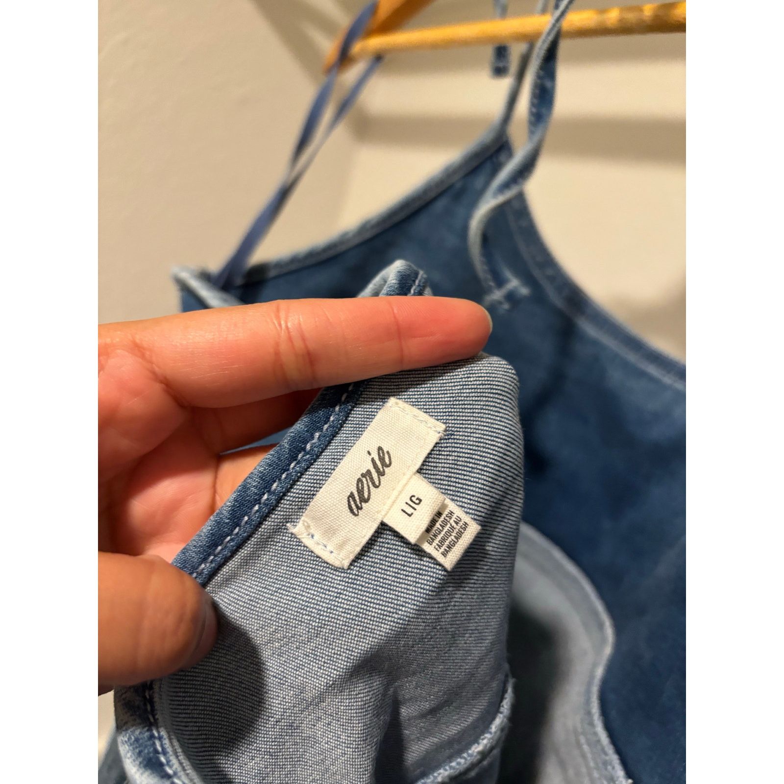 Abercrombie & Fitch Aerie Corset Denim Halter Dress Sz L Size L / US 10 / IT 46 - 2 Thumbnail