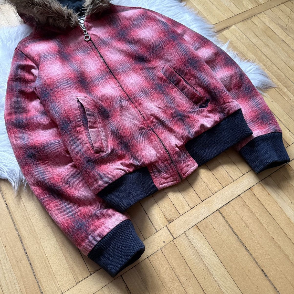 If Six Was Nine 📌 Vintage Roxy Quiksilver Faux Fur Y2K Bomber Jacket Size S / US 4 / IT 40 - 3 Thumbnail