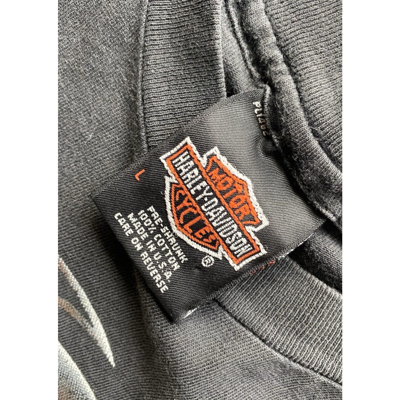 Harley Davidson VINTAGE Harley-Davidson Shirt Men’s L Black Short Sleeve T-Shirt Electric City Scranton Eagle 90s Motorcyclist Mens Size US L / EU 52-54 / 3 - 3 Thumbnail