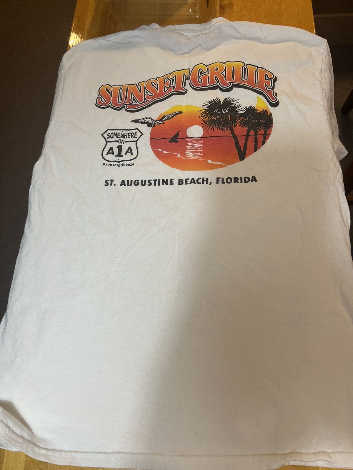 Vintage White T-shirt with Florida Beach Design Size US L / EU 52-54 / 3 - 3 Thumbnail