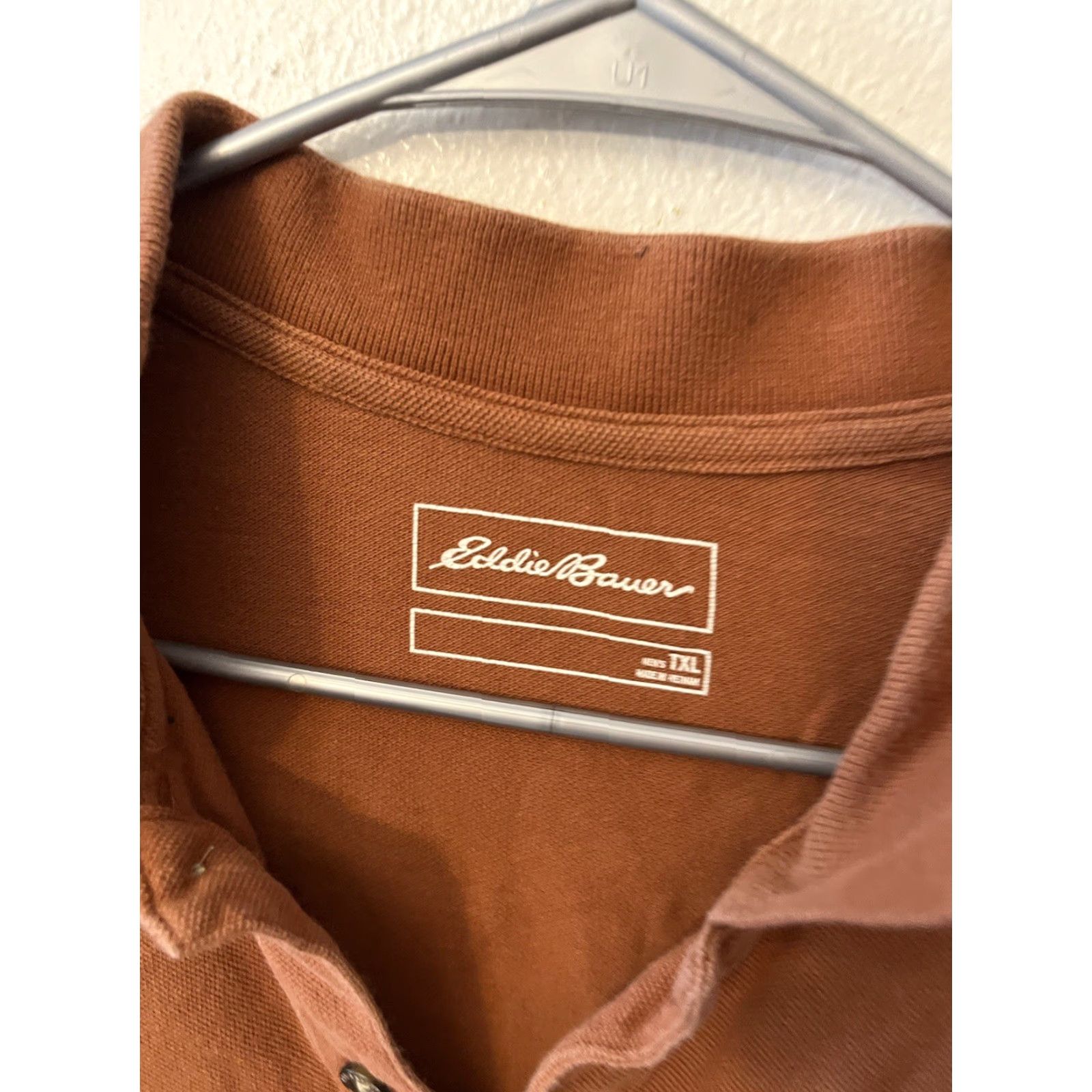 Eddie Bauer VINTAGE Eddie Bauer Polo Mens XL Tall Orange 100% Cotton Knit Short Sleeve Collared Logo 90s Rugby Shirt? Size US XL / EU 56 / 4 - 3 Thumbnail