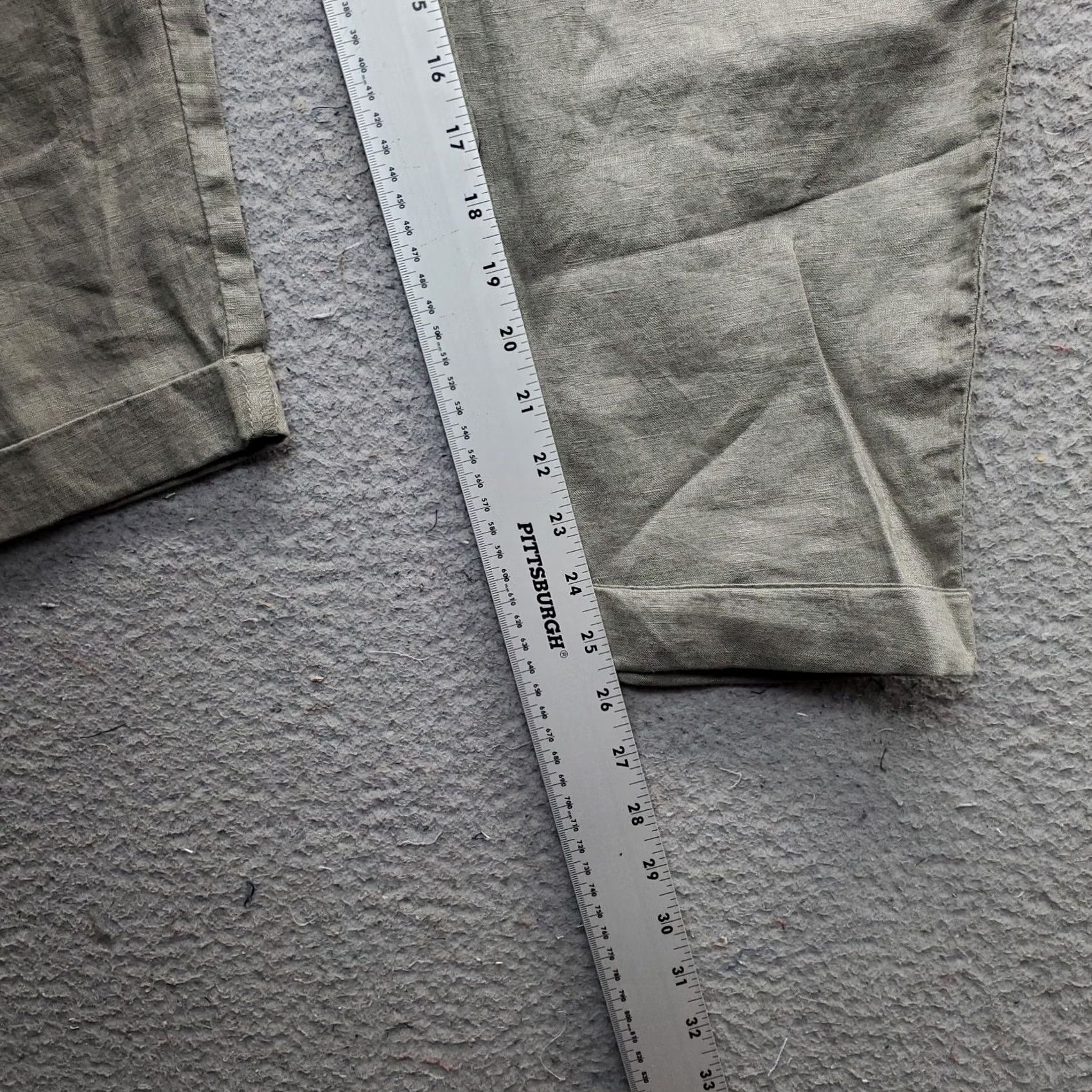 H&M H&M Womens Gray Linen Pants Pull-On Relaxed Fit Drawstring Waist Size L Size 36" / US 14 / IT 50 - 4 Thumbnail