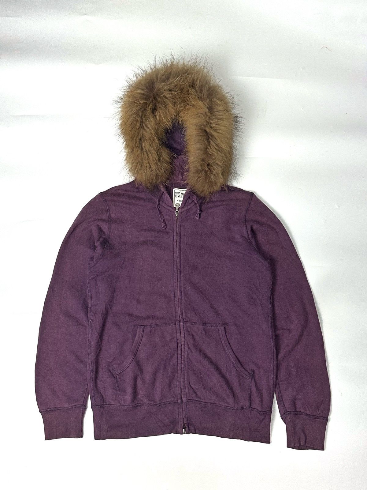 Japanese Brand Fur hoodie LWS Grape faded Size US M / EU 48-50 / 2 - 1 Thumbnail