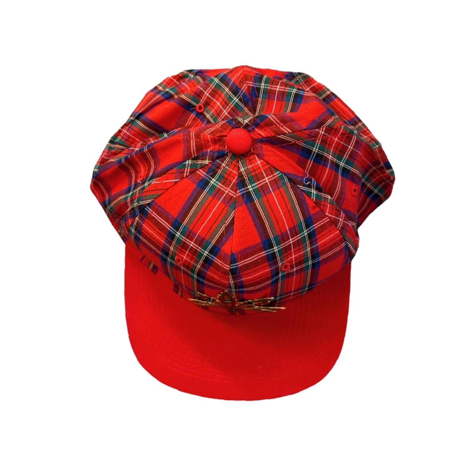 Vintage VINTAGE KC Tartan Plaid Weed Snap Back Hat Cap Men One Size Red 90s NWOT Adults Mens Size ONE SIZE - 5 Thumbnail
