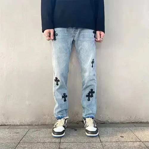 Japanese Brand × Jean Street hip hop washed cross jeans Size US 32 / EU 48 - 1 Thumbnail