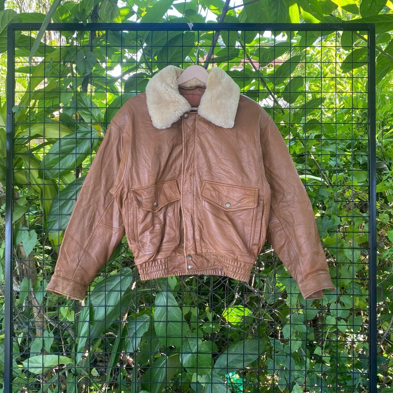 Genuine Leather × Vintage Vintage Ciivin Sherpa Neck Military Style Leather Jacket Size US M / EU 48-50 / 2 - 1 Thumbnail