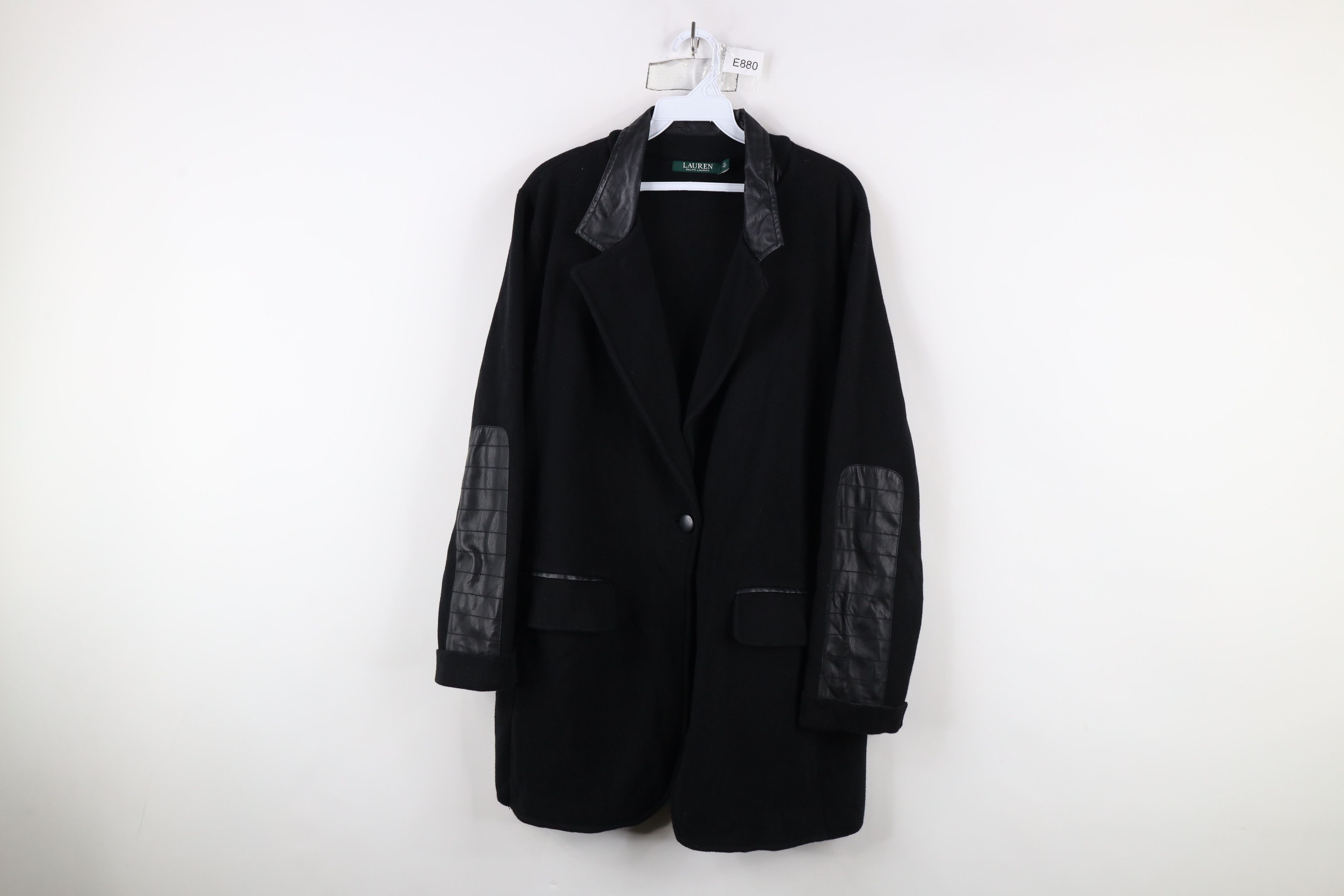 Ralph Lauren × Vintage Vintage 90s Ralph Lauren Patch Knit Sweater Blazer Jacket Size XL / US 12-14 / IT 48-50 - 1 Thumbnail