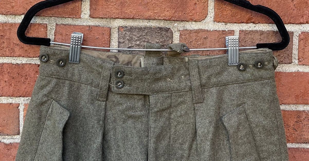 Vintage 50s/60s G. D. Bucking-Alsfeld Green Wool Military Pants Size US 30 / EU 46 - 7 Thumbnail