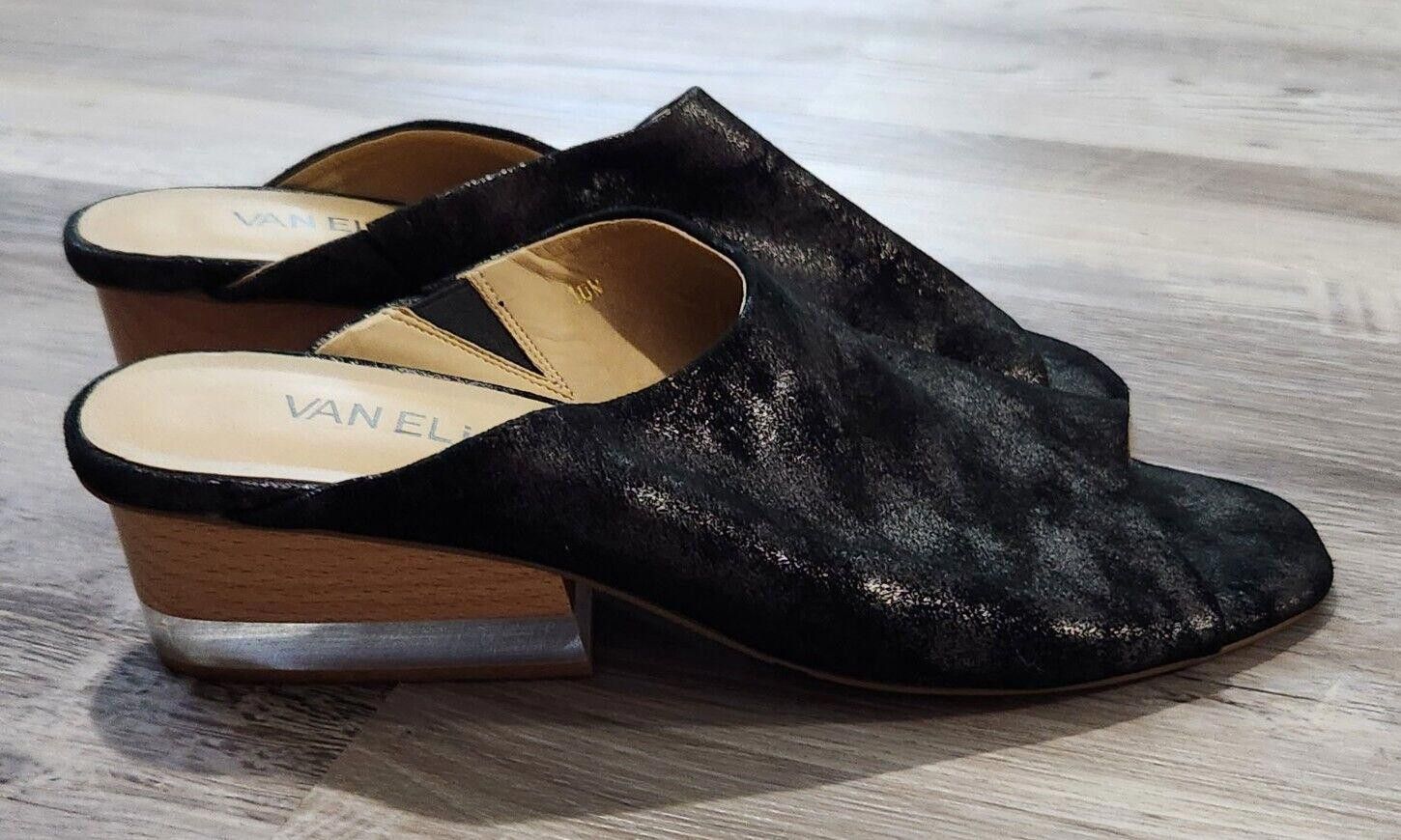 Designer Vaneli Shoes Sz 10 WIDE Black Sparkled slip On wedge Size US 10 / IT 40 - 4 Thumbnail