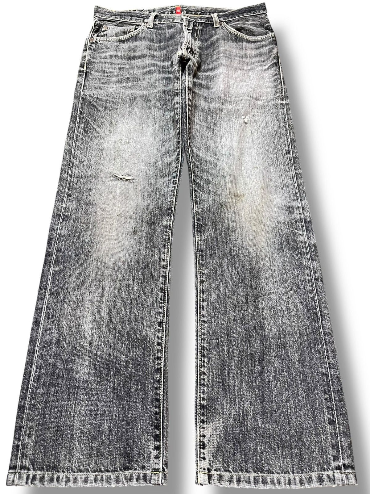 Vintage Uniqlo S-002 Grunge Distressed Denim