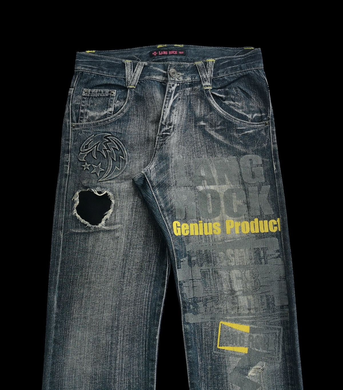 Japanese Brand Lang Rock Print Denim Jeans Size US 30 / EU 46 - 1 Thumbnail
