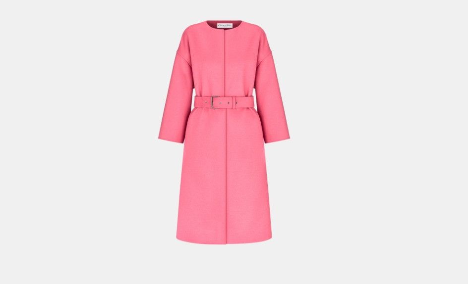 Dior o1w1db10824 Double-Sided Wool-Blend Felt Coat in Pink Size M / US 6-8 / IT 42-44 - 1 Thumbnail