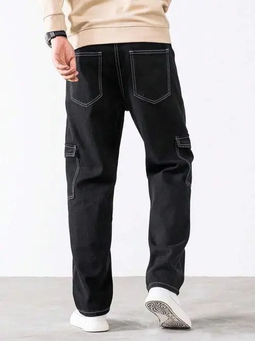 Jean Cargo Stiching Jeans Pants Straight Leg Size US 30 / EU 46 - 3 Thumbnail