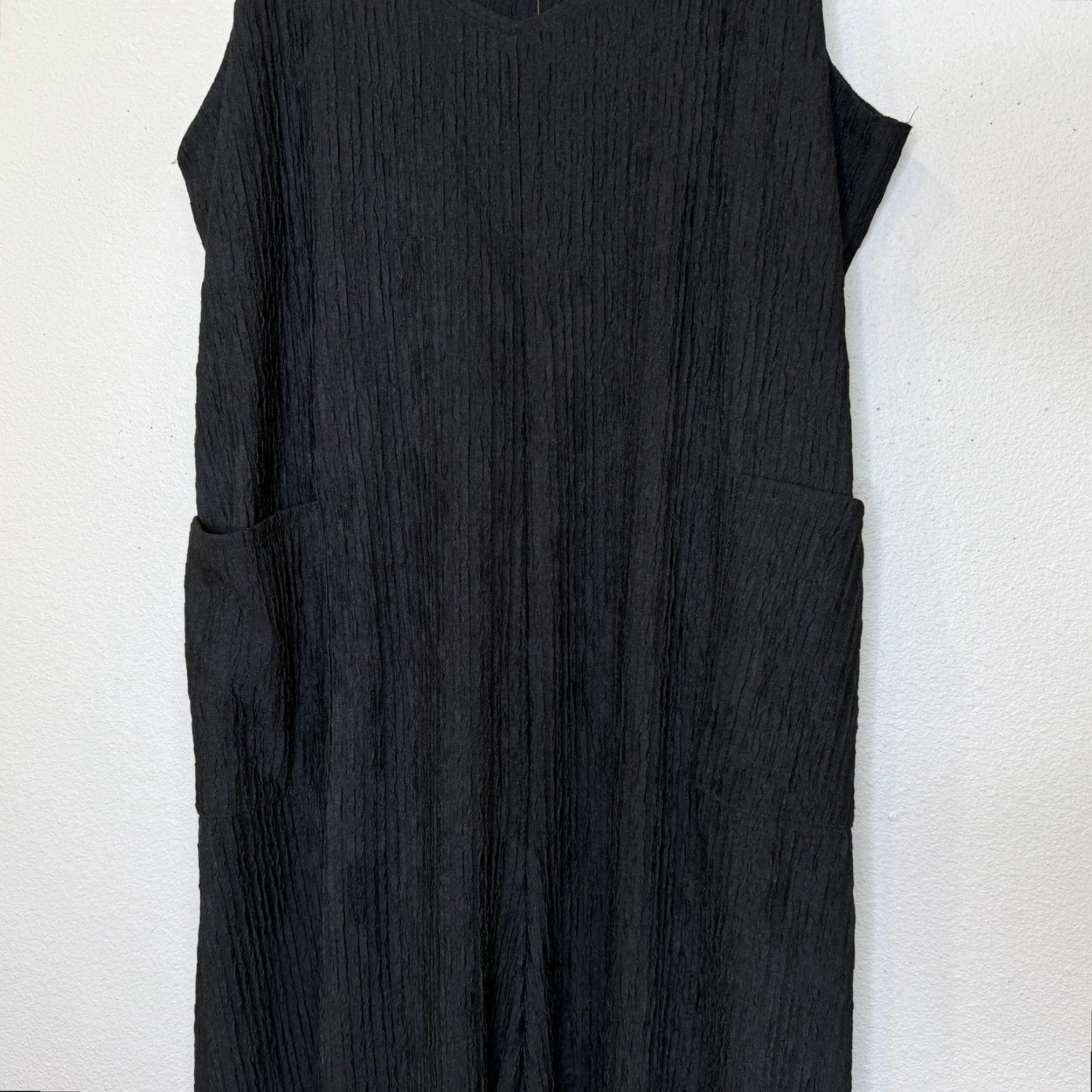 Vintage Chicsoul Jumper Romper Black Tank Top Wide Leg Pockets Stretch 1X New Women’s Size XL / US 12-14 / IT 48-50 - 3 Thumbnail