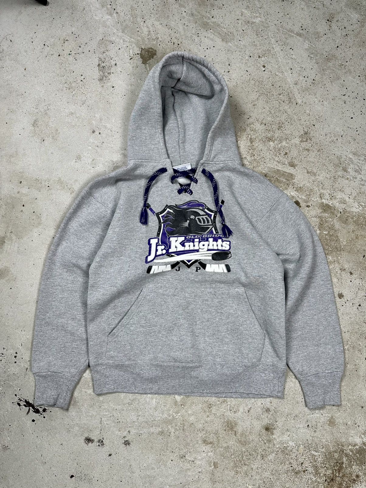 NHL × Vintage Vintage 90s Eagle USA Knights Grey Hoodie NHL Sweatshirt Size US S / EU 44-46 / 1 - 1 Thumbnail