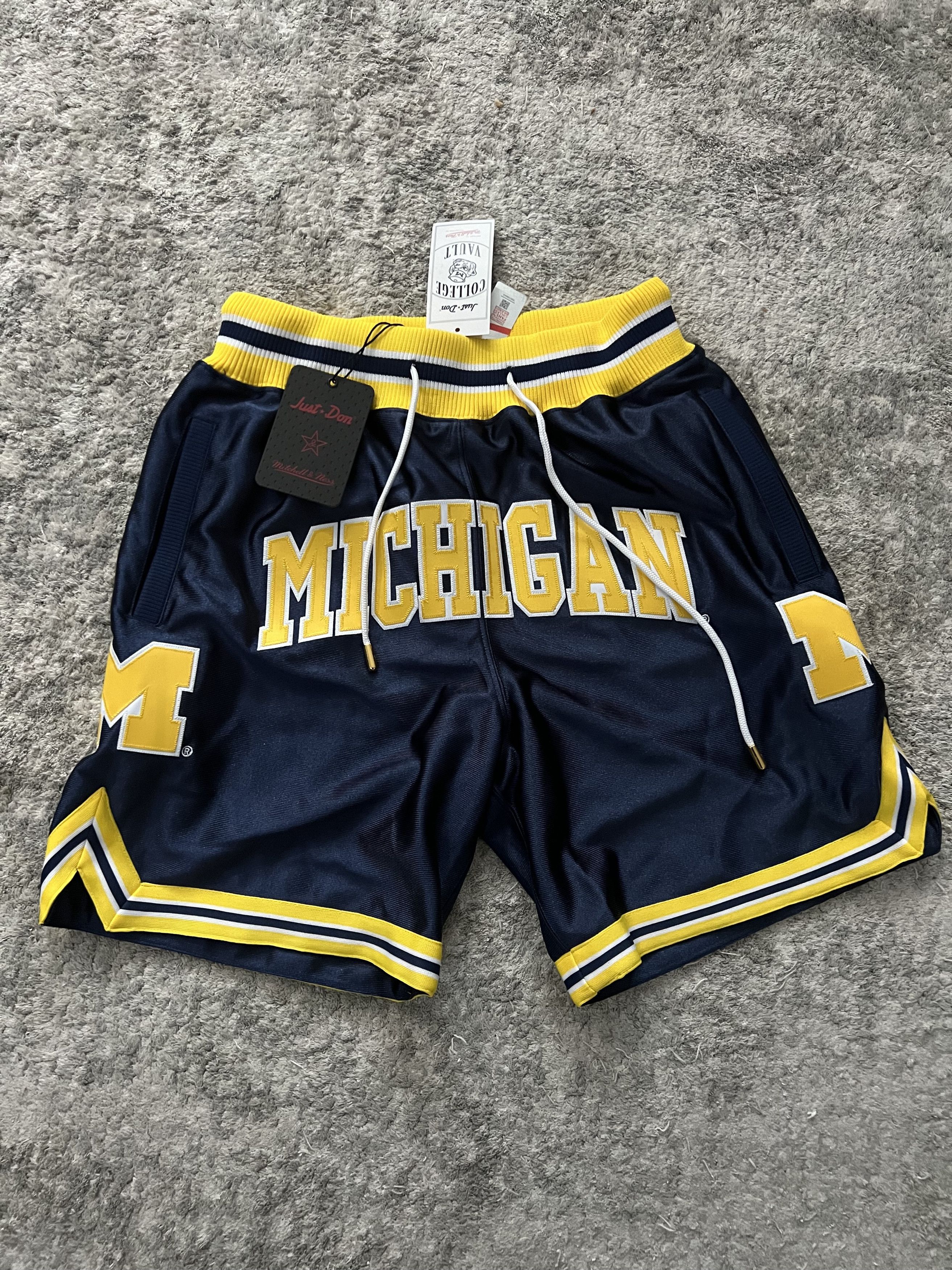 Michigan Wolverines 1991 NCAA Shorts Just Don New w/ Tags