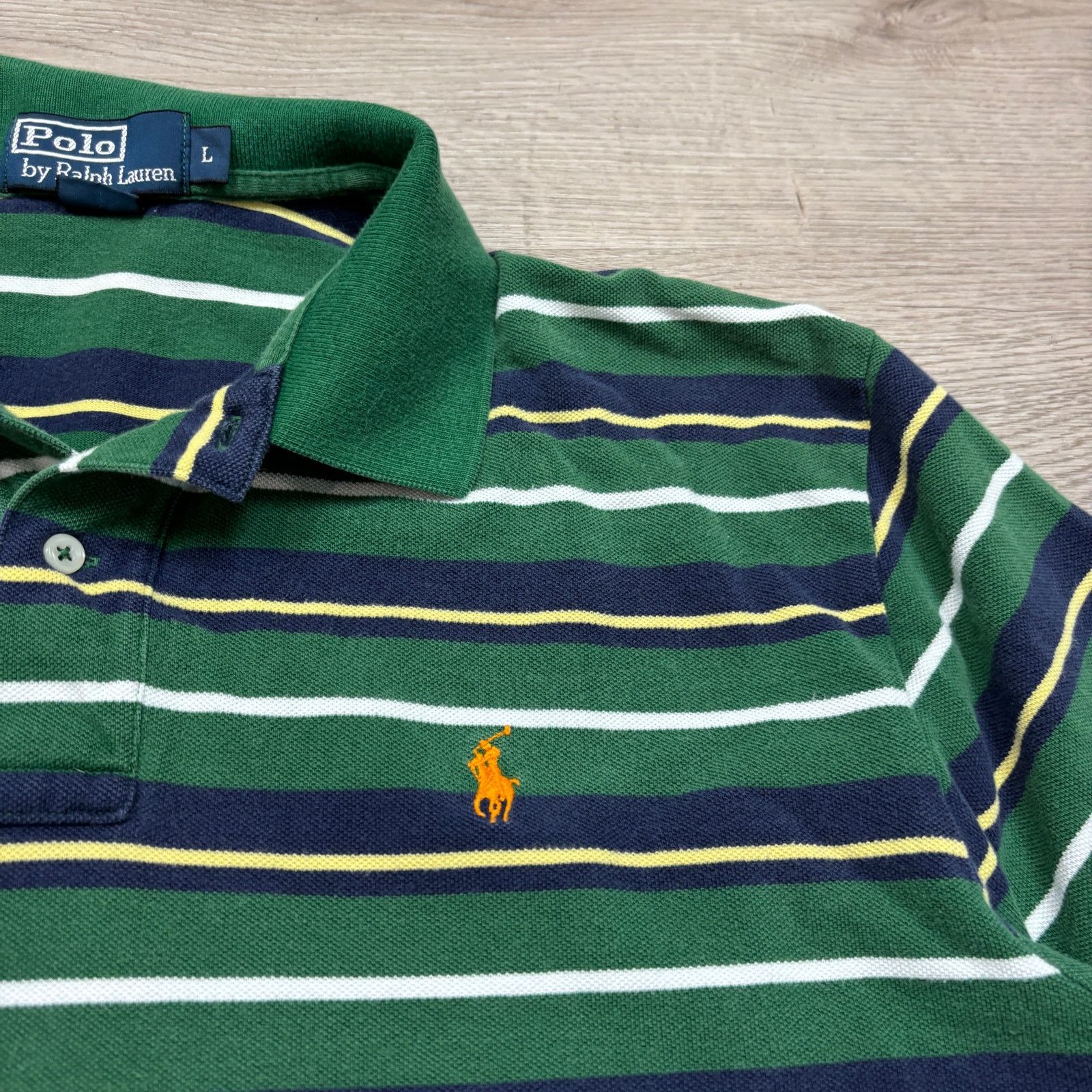 Polo Ralph Lauren × Vintage Vintage Polo Ralph Lauren Striped Polo Shirt Men's Large Size US L / EU 52-54 / 3 - 3 Thumbnail