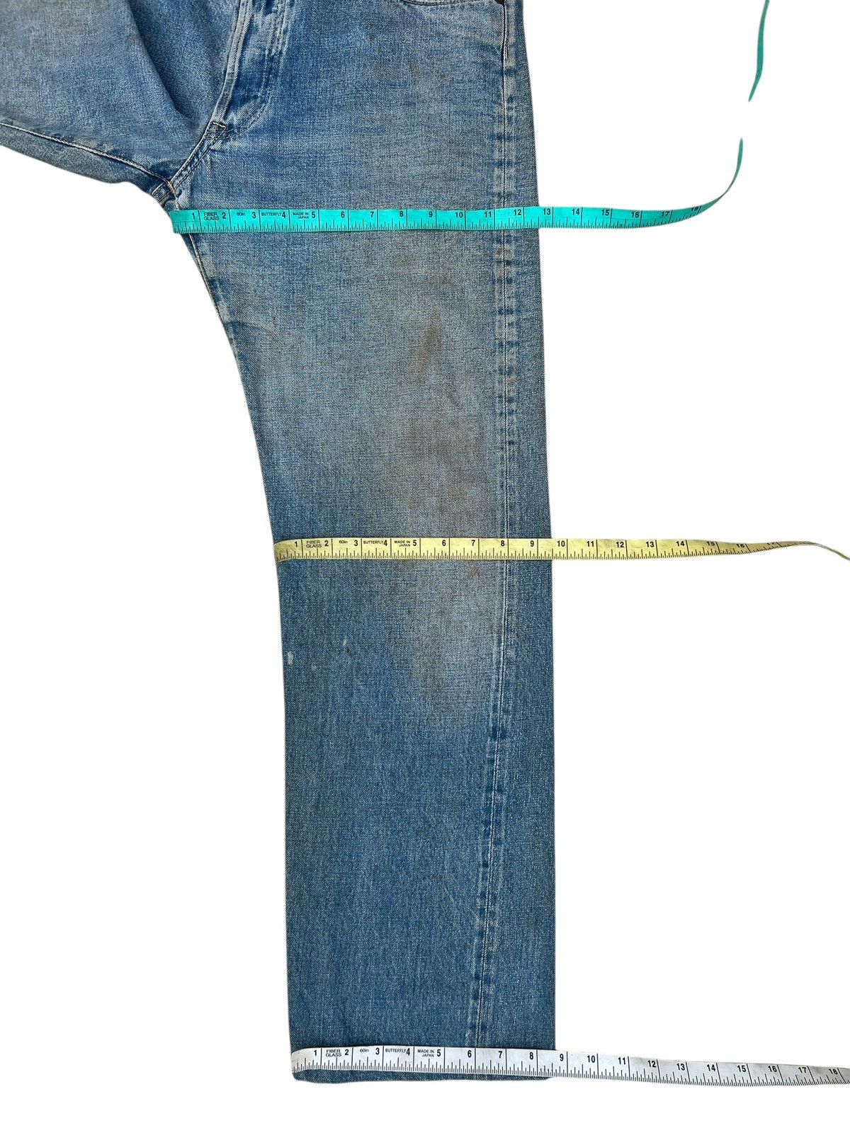 Johnbull Vintage 90s Sewing Chop Johnbull Stain Denim Selvedge Jeans Size US 34 / EU 50 - 5 Thumbnail