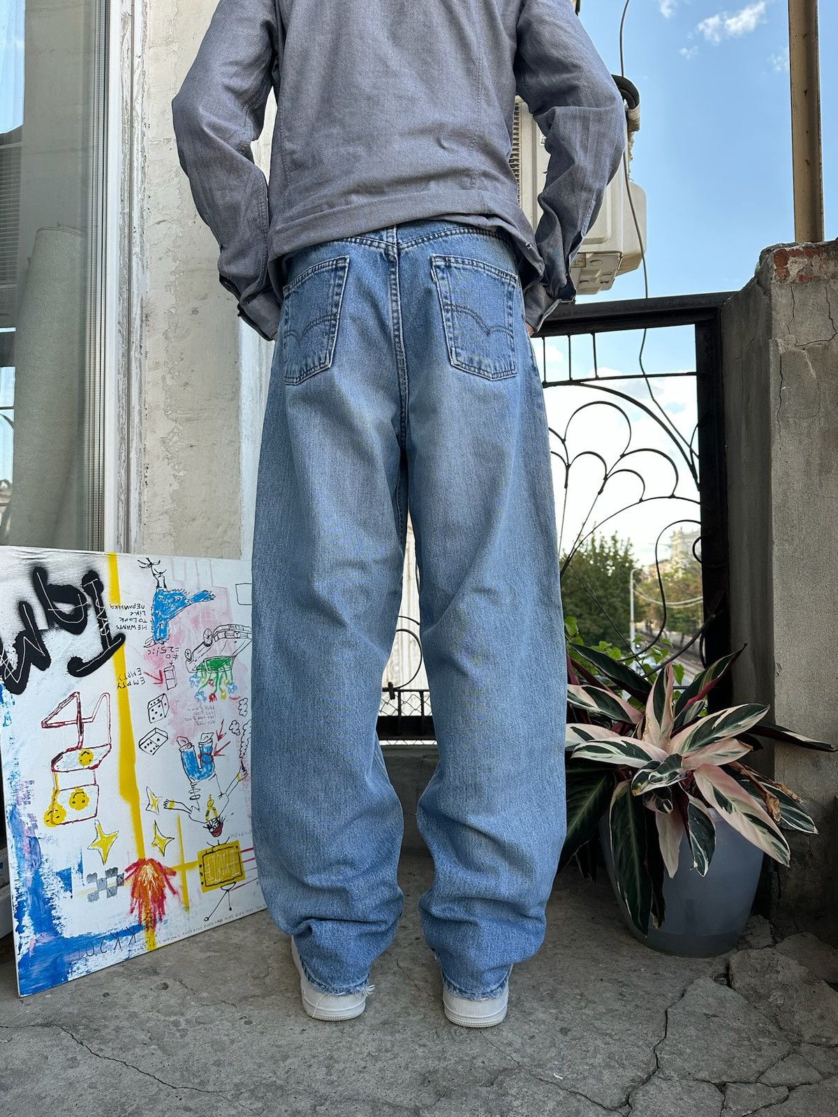 Levi's Levis silver tab jeans vintage baggy washed pants 33x32