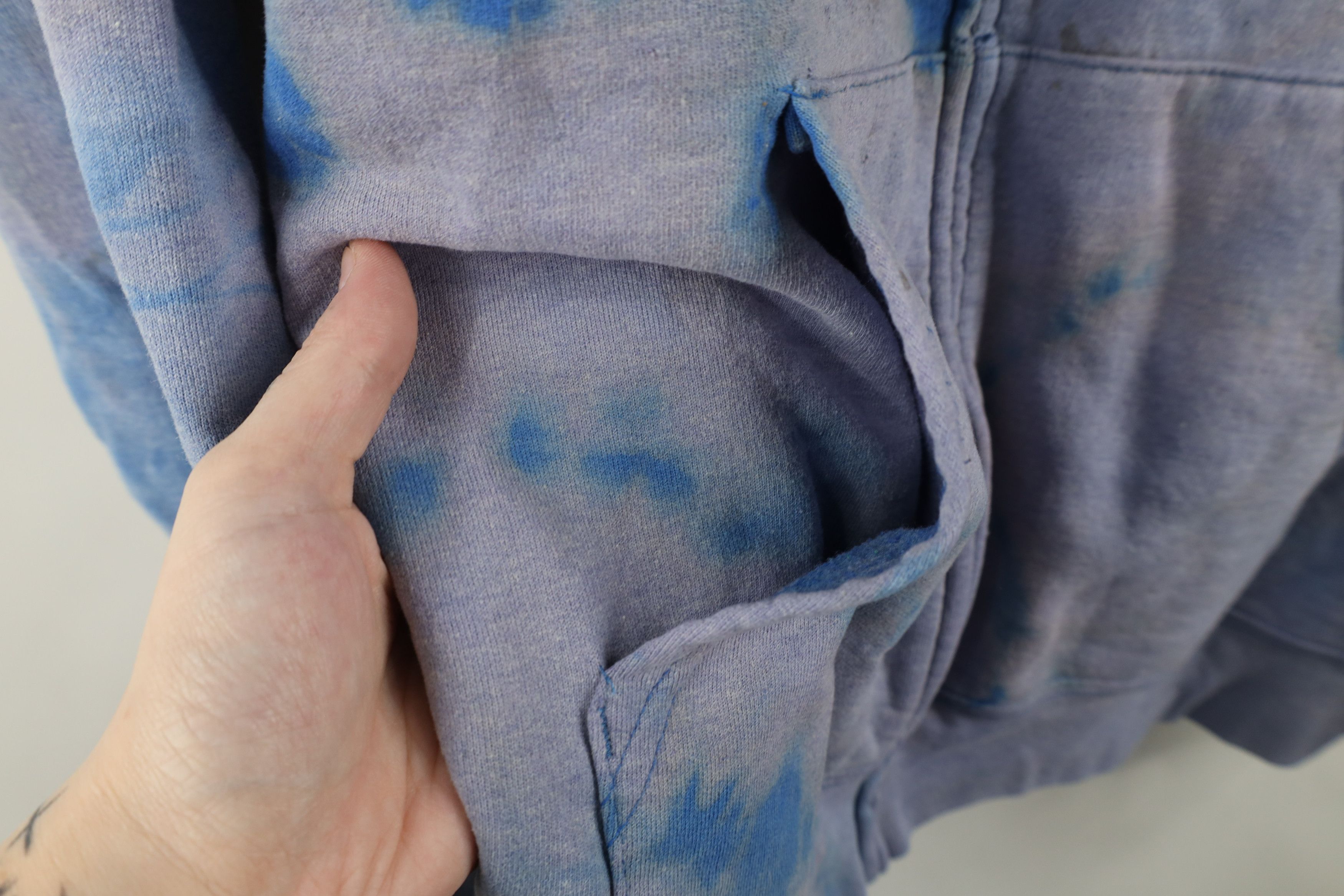 Champion × Vintage Vintage Champion Acid Wash Full Zip Hoodie Sweatshirt Blue Size US XL / EU 56 / 4 - 8 Thumbnail