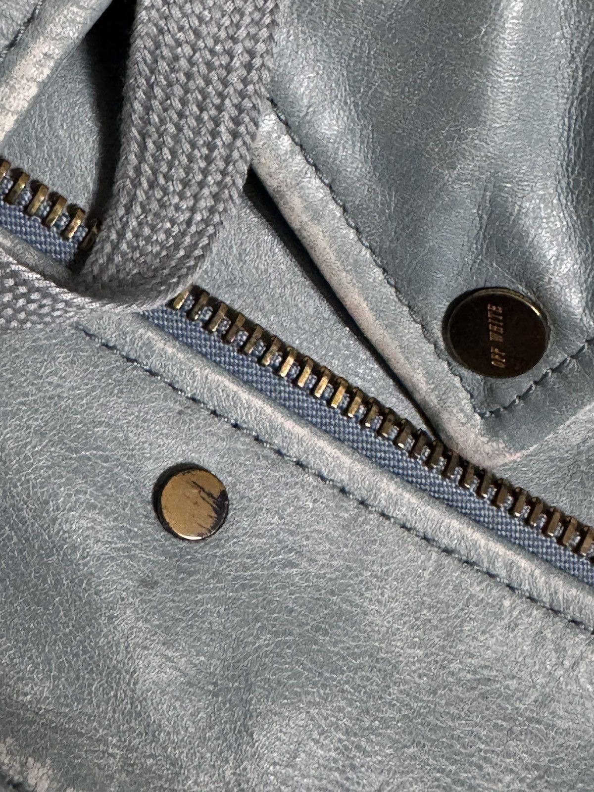 Off-White Off-white limited edition light blue leather jacket Size US M / EU 48-50 / 2 - 5 Thumbnail