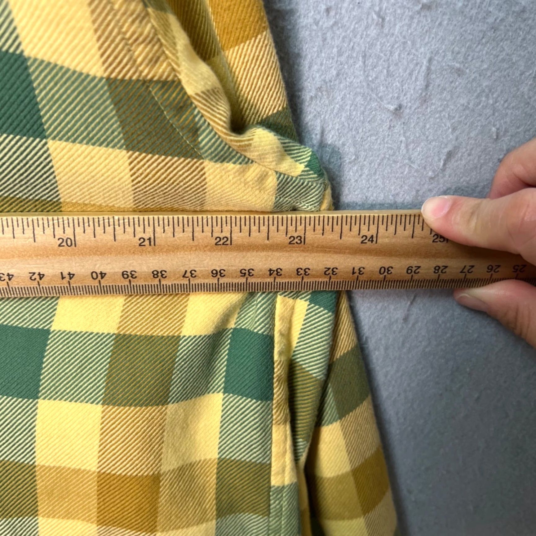 Bergdorf Goodman BERGDORF GOODMAN Mens Button-Up Shirt Plaid Cotton Flannel 2XL Yellow Green Long Sleeve Casual Shirt Mens Size US XXL / EU 58 / 5 - 5 Thumbnail