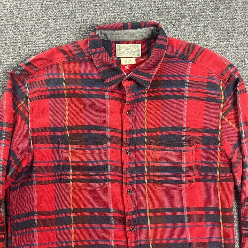Lucky Brand Lucky Brand Flannel Shirt Mens Large Plaid Red Midweight Size US L / EU 52-54 / 3 - 2 Thumbnail