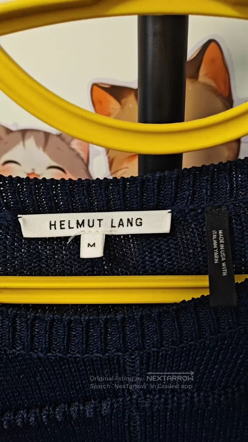 Helmut Lang Helmut Lang Geometric Grid Knit Sweater, Navy Blue Size M / US 6-8 / IT 42-44 - 4 Thumbnail