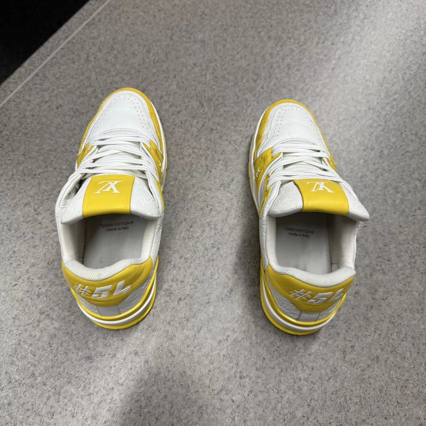 Louis Vuitton LV Trainer White Yellow Embossed 6.5/40.5 Size US 7.5 / EU 40-41 - 8 Thumbnail