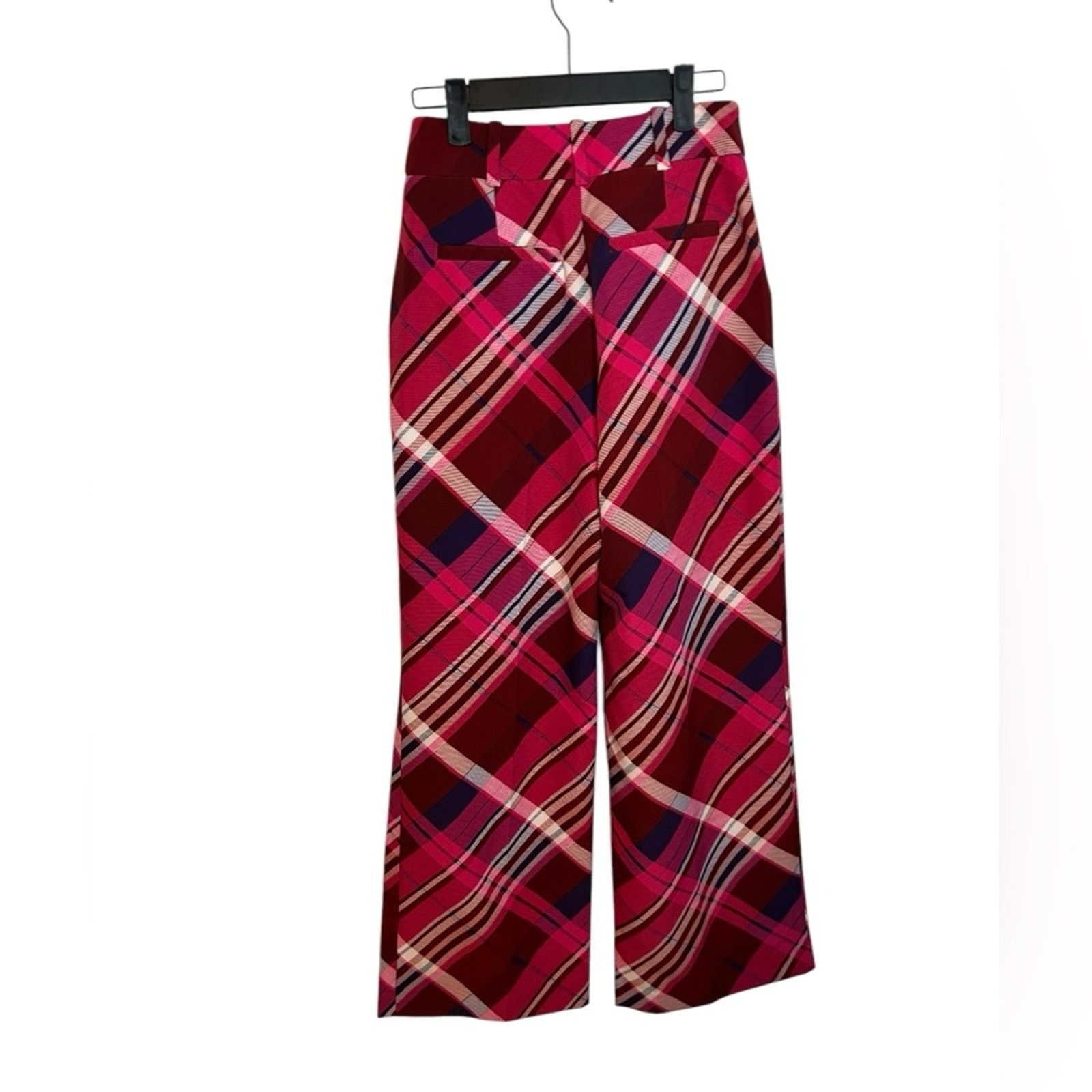 Other Nwt Ny & Co Pink Plaid High Waisted Pleated Wide Leg Pants Size 24" / US 00 / IT 34 - 2 Thumbnail