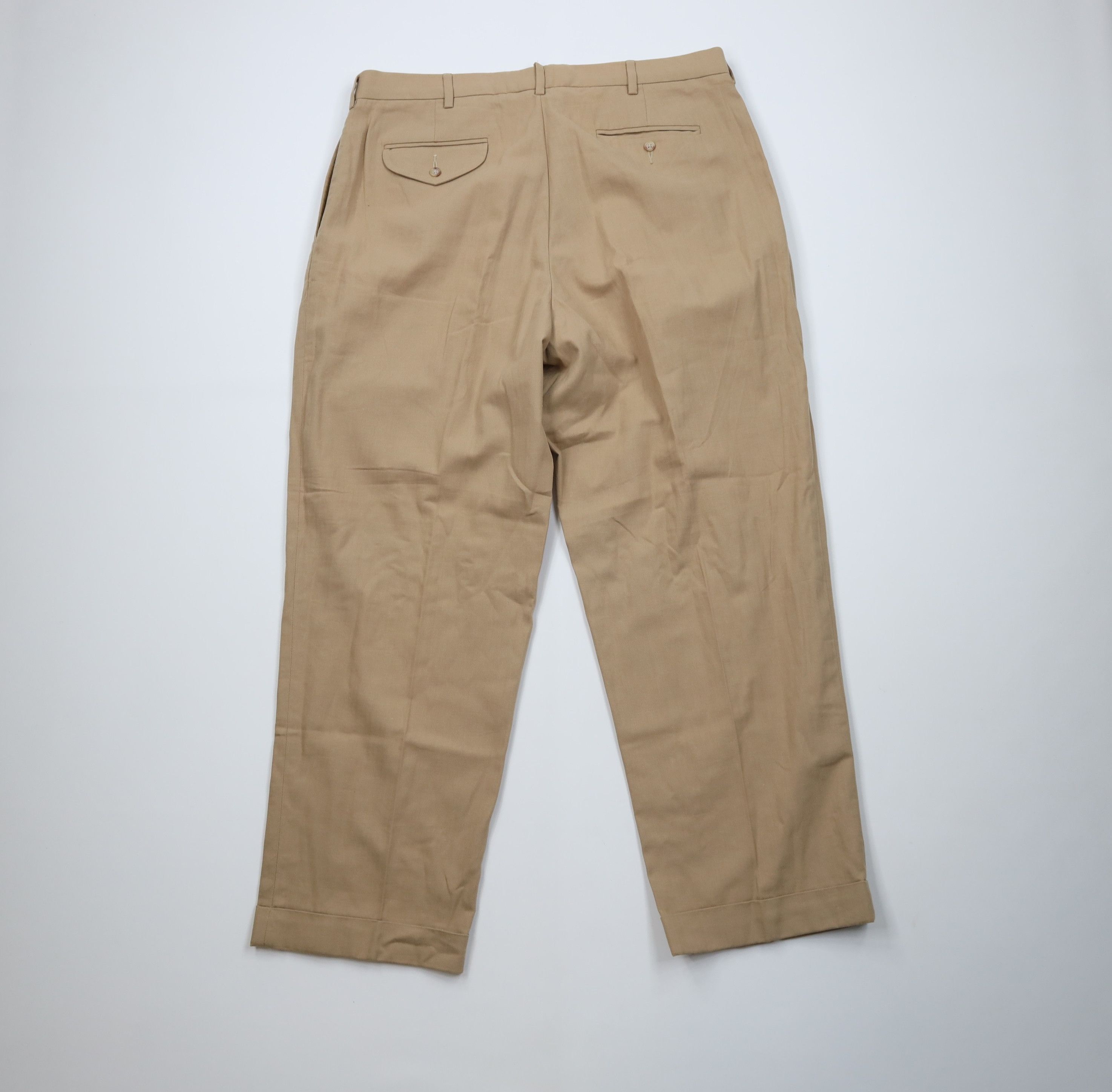 Ralph Lauren Vintage 90s Ralph Lauren Wide Leg Chino Pants Beige Cotton Size US 38 / EU 54 - 8 Thumbnail