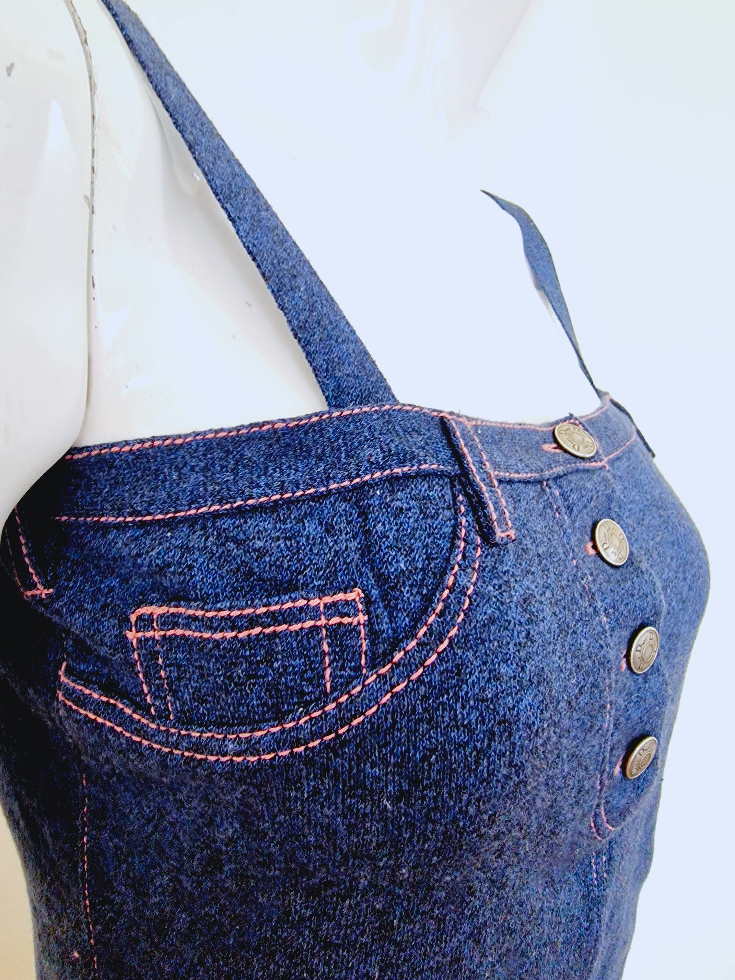 Dior Christian Dior John Galliano S/S 2003 Denim Pink Rose Top Size L / US 10 / IT 46 - 5 Thumbnail