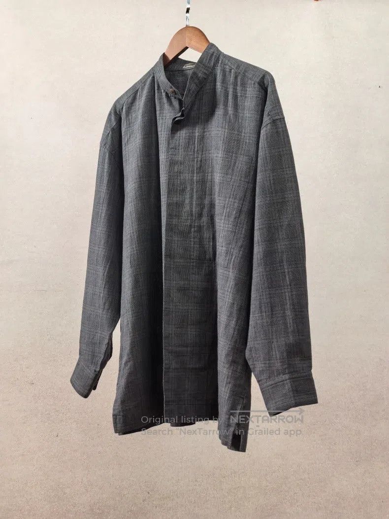 Issey Miyake Issey Miyake Blue Gray Plaid Linen and Cotton Thick Woven Size US M / EU 48-50 / 2 - 1 Thumbnail