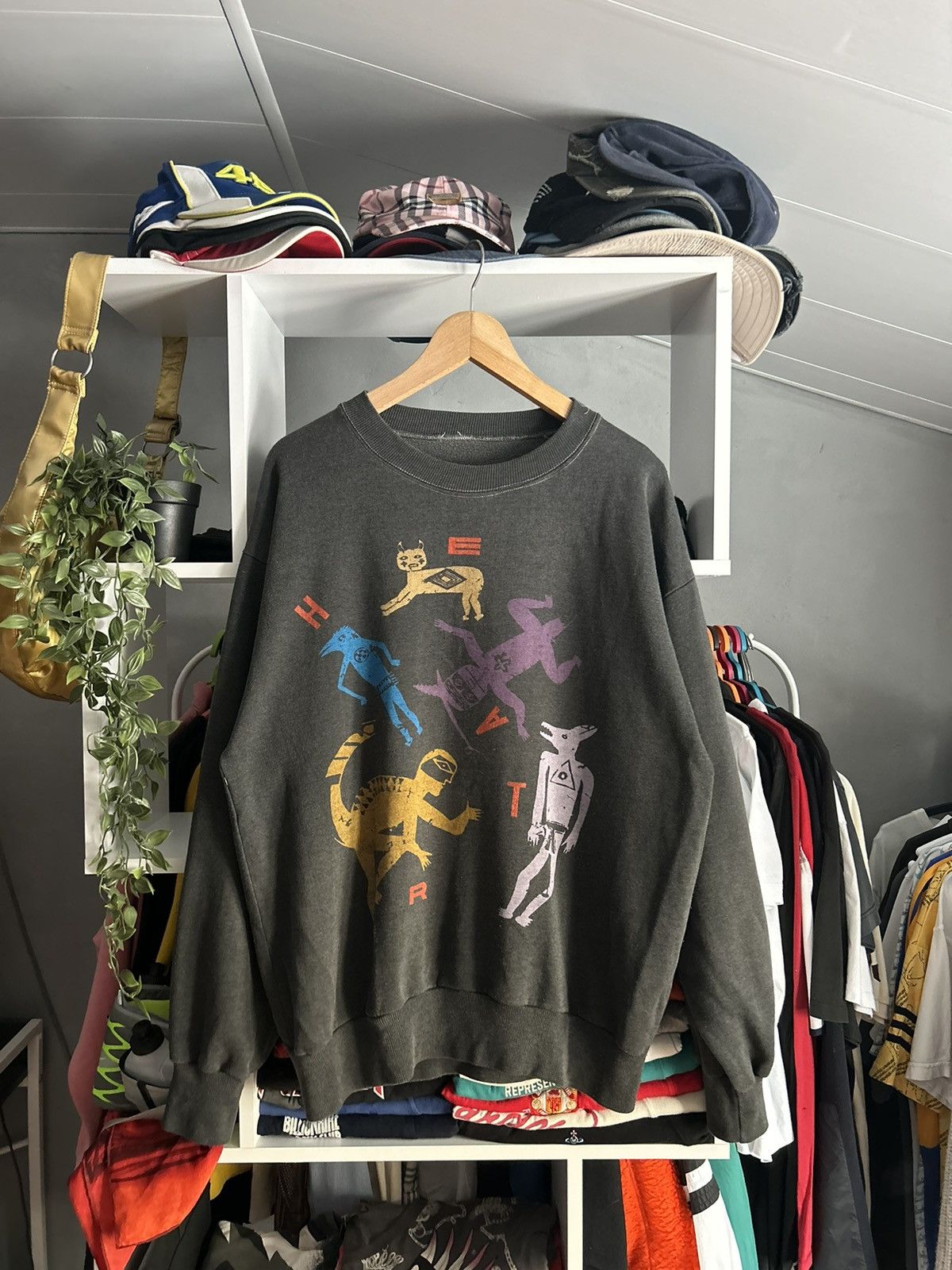 Band Tees × Vintage 1987 Heart Bad Animals Sweatshirt Size US L / EU 52-54 / 3 - 1 Thumbnail