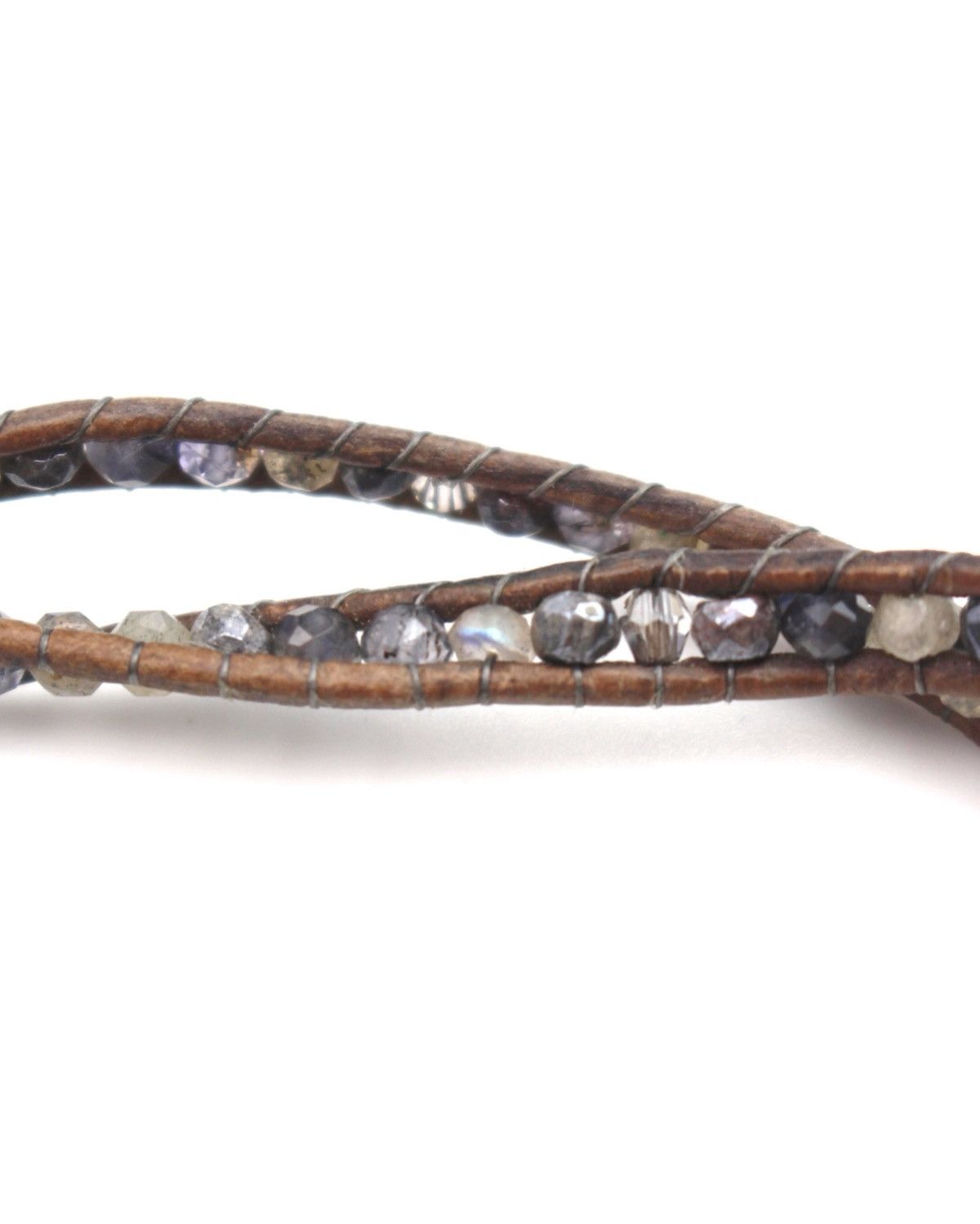 If Six Was Nine CHAN LUU SARDONYX CRYSTAL MIX SILVER BUTTON WRAP BRACELET Size ONE SIZE - 4 Thumbnail