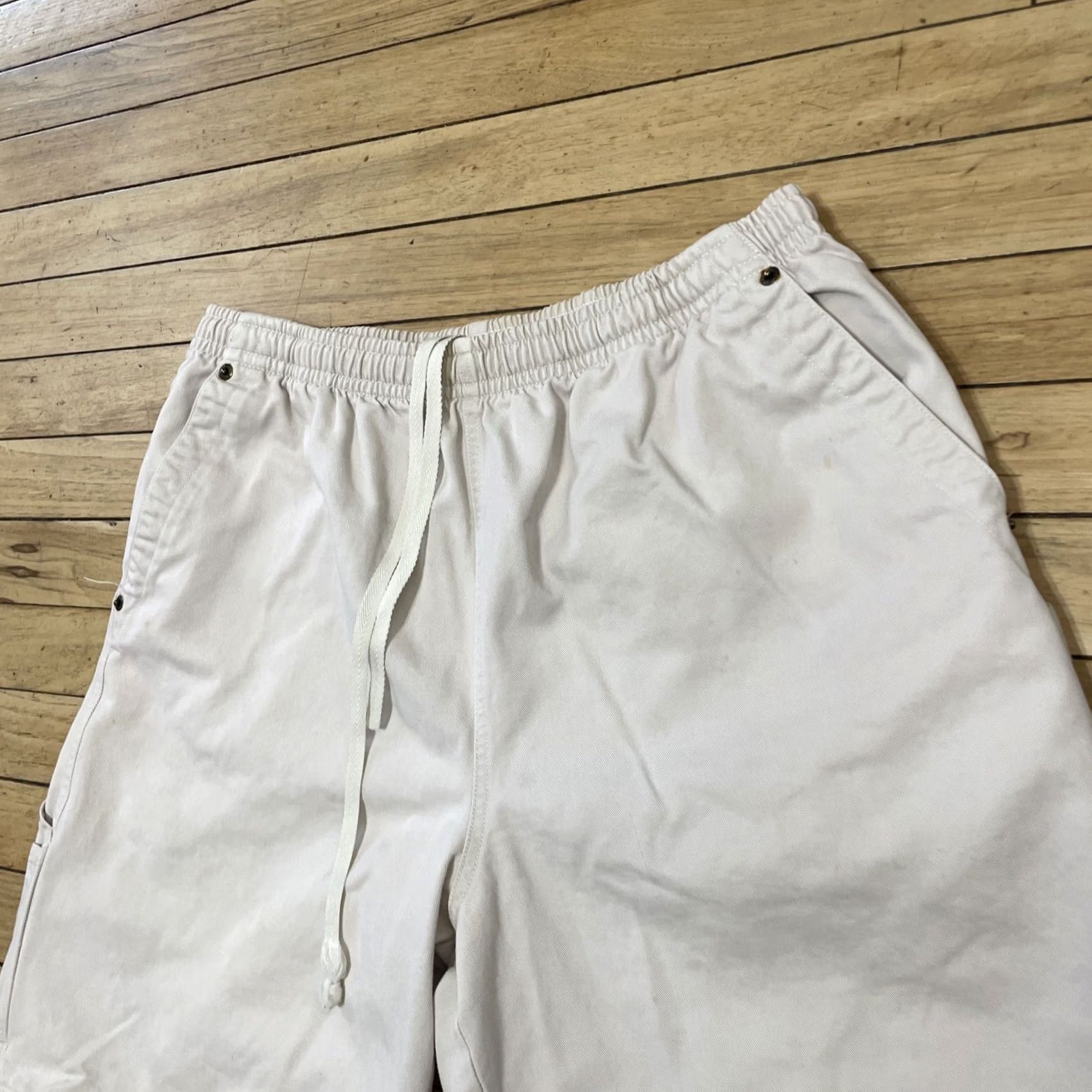 Gap GAP Carpenter Shorts Men L Drawstring Stretch Cream Utility Skate Workwear Grung Size US 33 - 3 Thumbnail