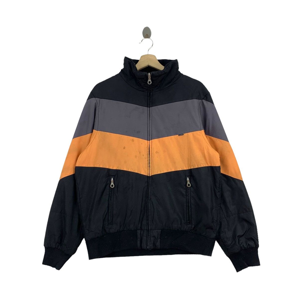 image of Tommy Hilfiger Casualwear Small Logo Zipper Bomber Jacket in Black, Men's