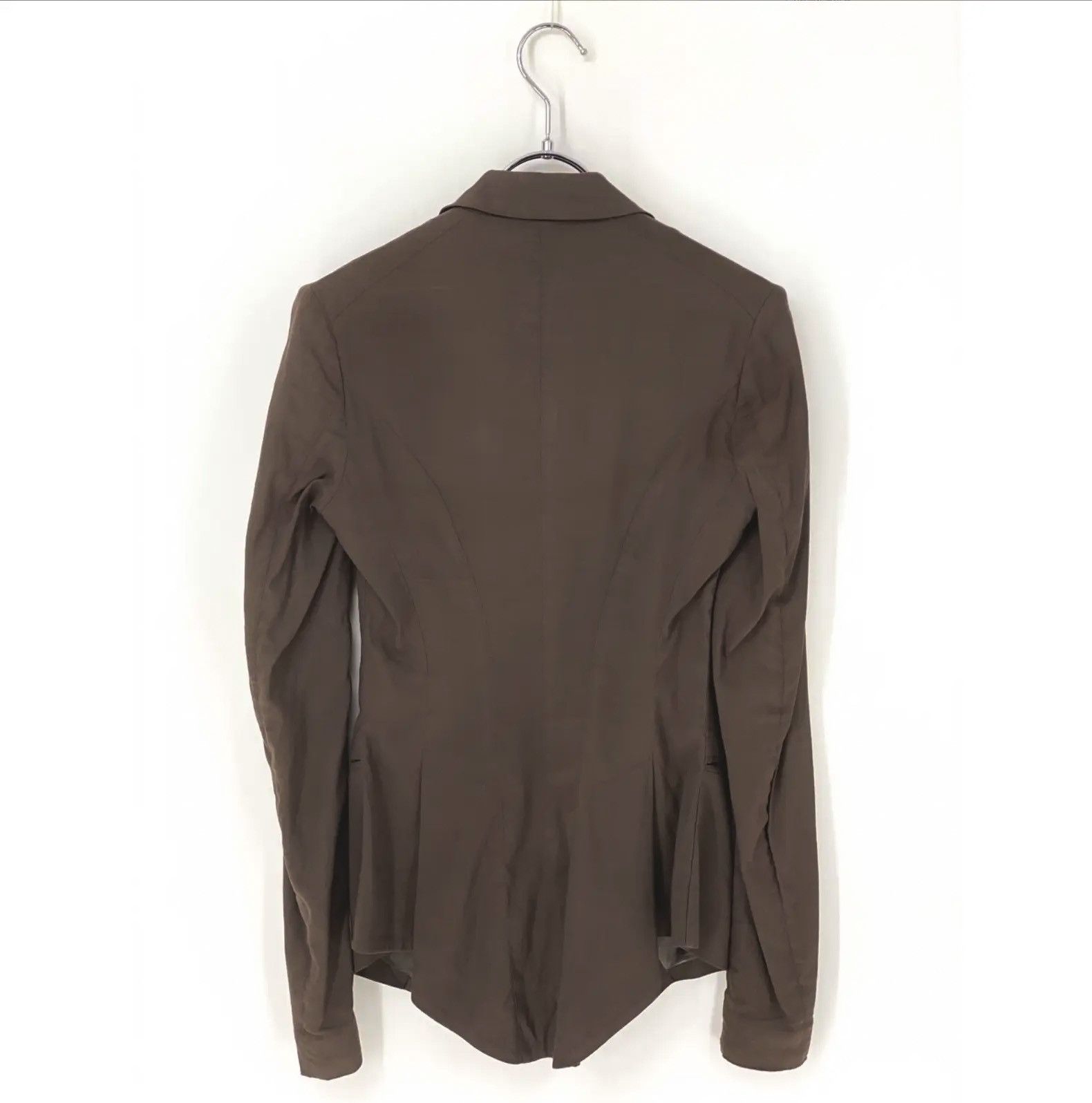 Masnada Brown Tailored Ramie Jacket Deconstructed Design Size S / US 4 / IT 40 - 5 Thumbnail