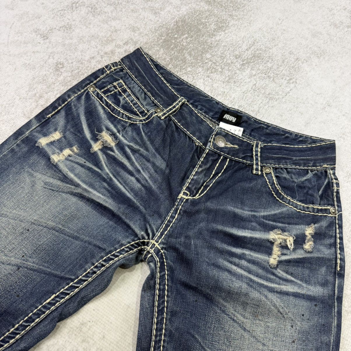 Japanese Brand 00s Iggy Tribe faded light jeans denim blue Size US 30 / EU 46 - 8 Thumbnail