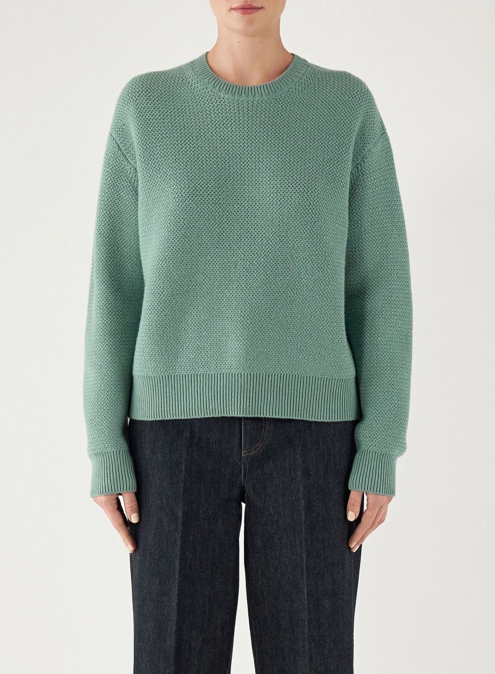 Loro Piana o1srvl11e0125 Borgonuovo Crewneck Sweater in Pale Green Size M / US 6-8 / IT 42-44 - 1 Thumbnail