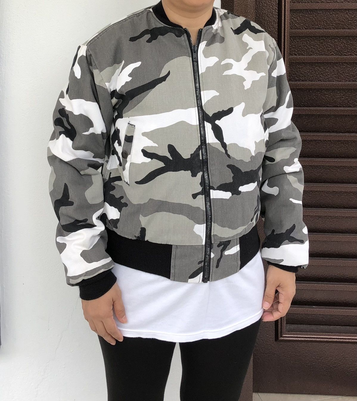 Alpha Industries Vintage Camo MA-1 Flyer’s Intermediate Bomber Jacket USA 🇺🇸 Size M / US 6-8 / IT 42-44 - 15 Thumbnail
