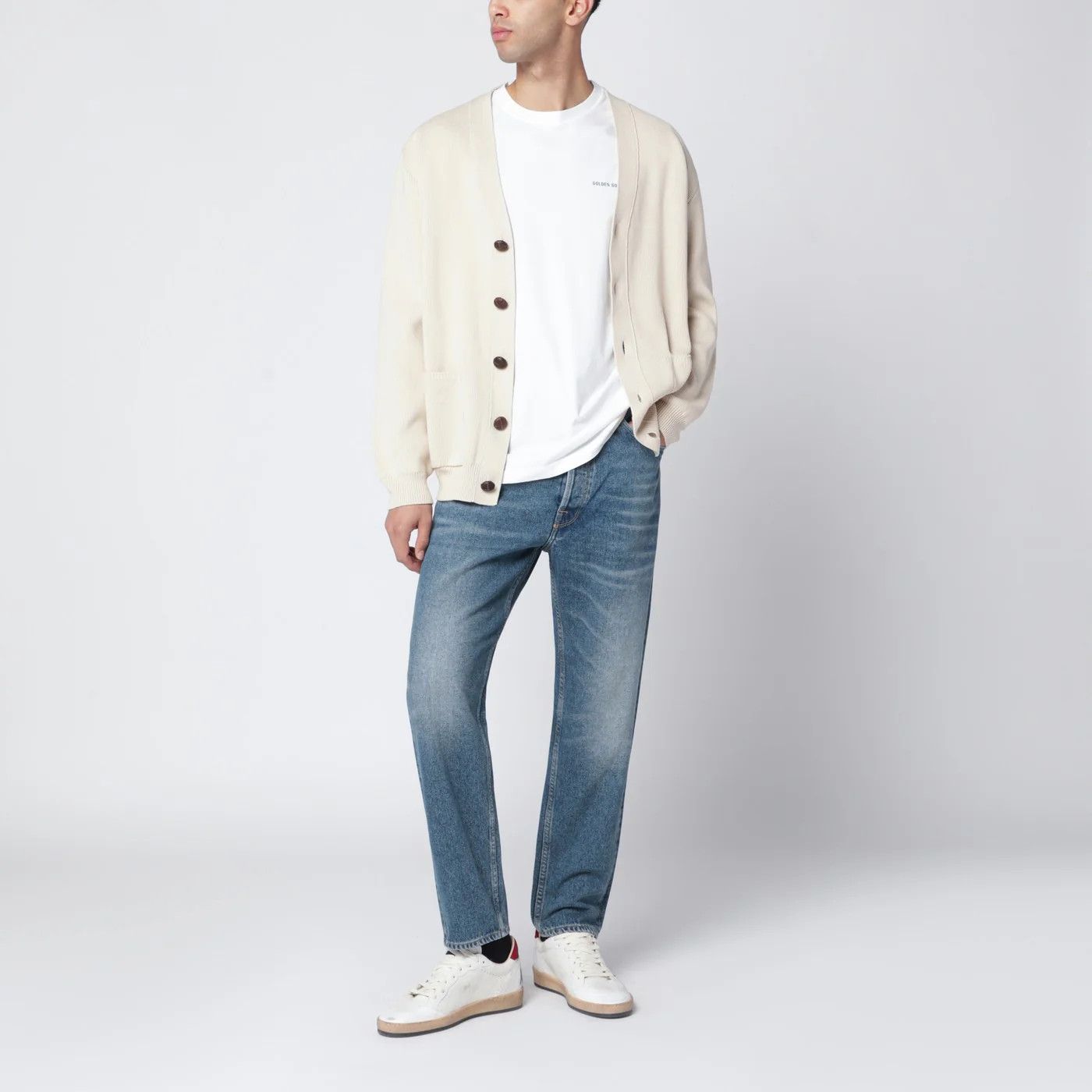 Golden Goose o1d2blof0426 Cotton Short Sleeve T-Shirt in White Size US S / EU 44-46 / 1 - 2 Thumbnail
