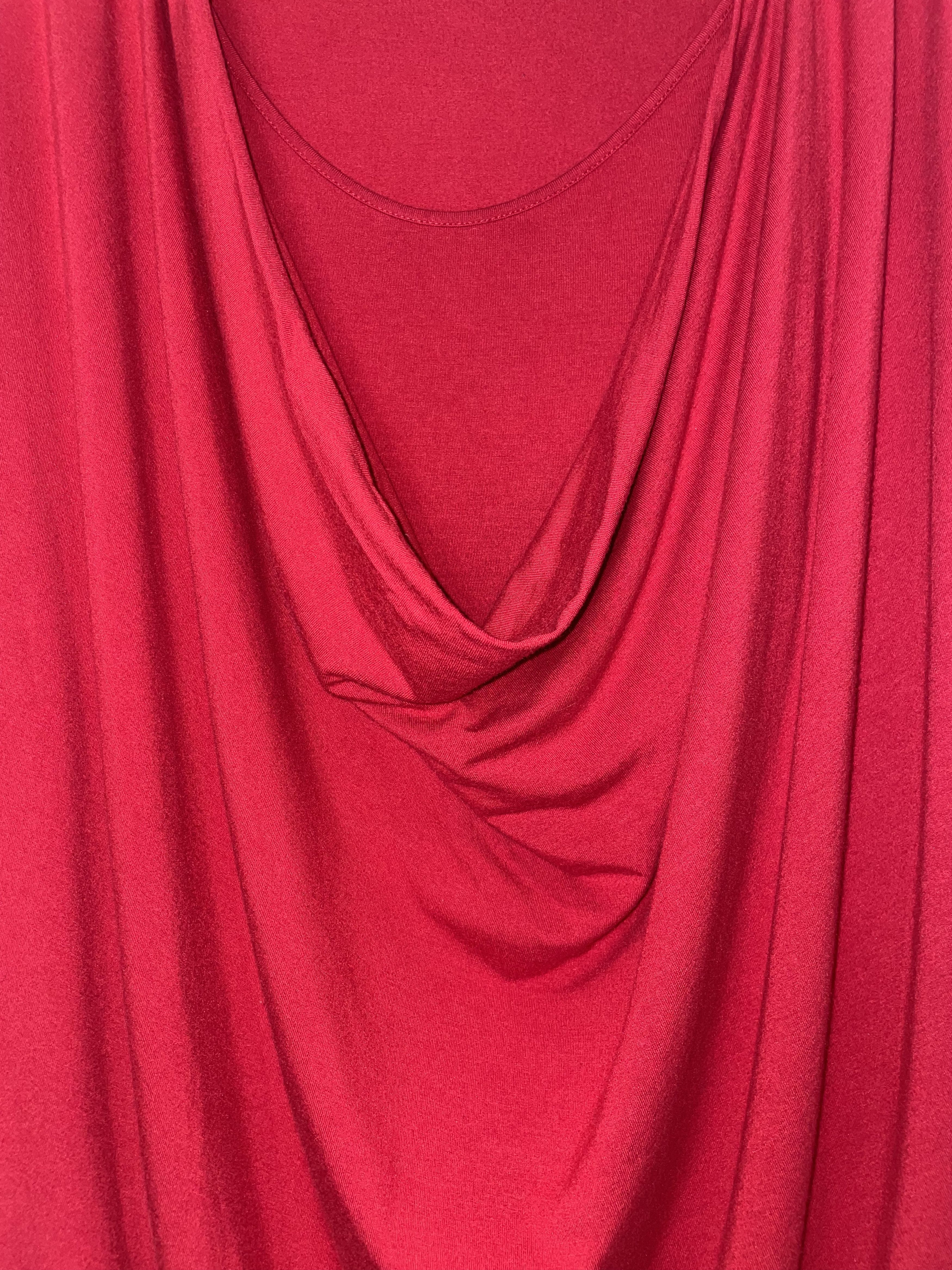 Alexander McQueen × MCQ Red Drape Cotton Jersey Dress - XSmall Size XS / US 0-2 / IT 36-38 - 6 Thumbnail