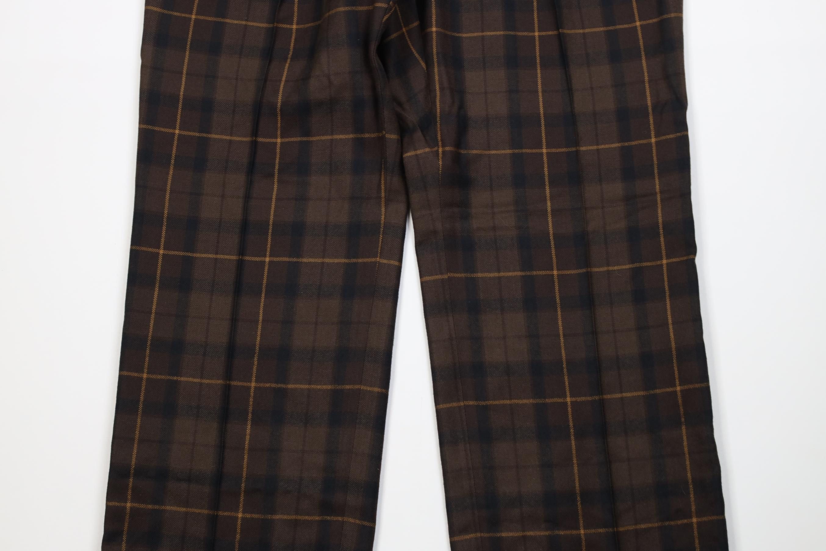 Vintage Vintage 70s Streetwear Wide Leg Chino Pants Brown Plaid USA Size US 36 / EU 52 - 3 Thumbnail