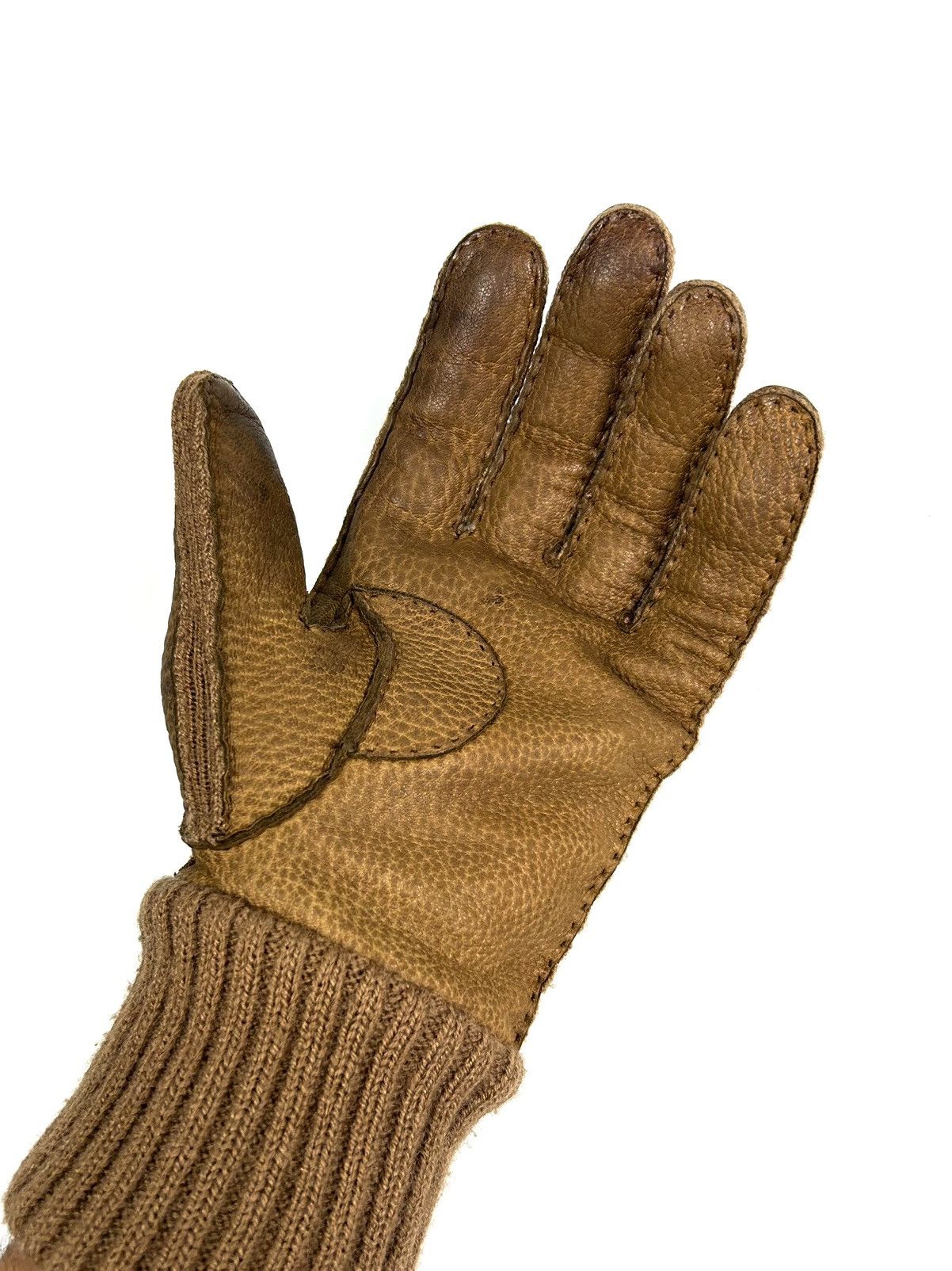 Loewe Archive Loewe Leather Gloves Brown Wool Vintage Luxure Men’s Size ONE SIZE - 5 Thumbnail