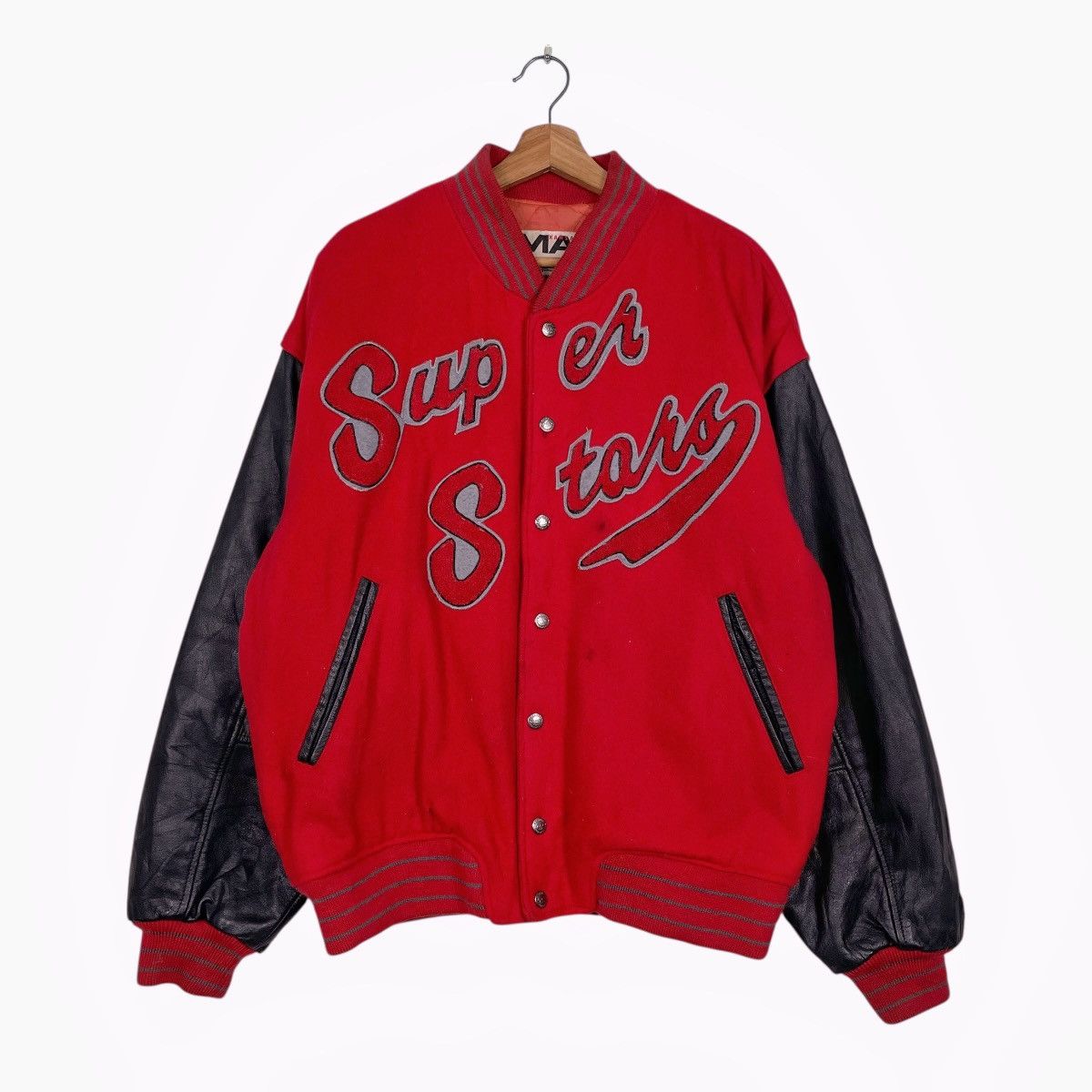 Kansai Yamamoto Vintage Kansai Yamamoto Varsity Leather Jacket Size US L / EU 52-54 / 3 - 3 Thumbnail