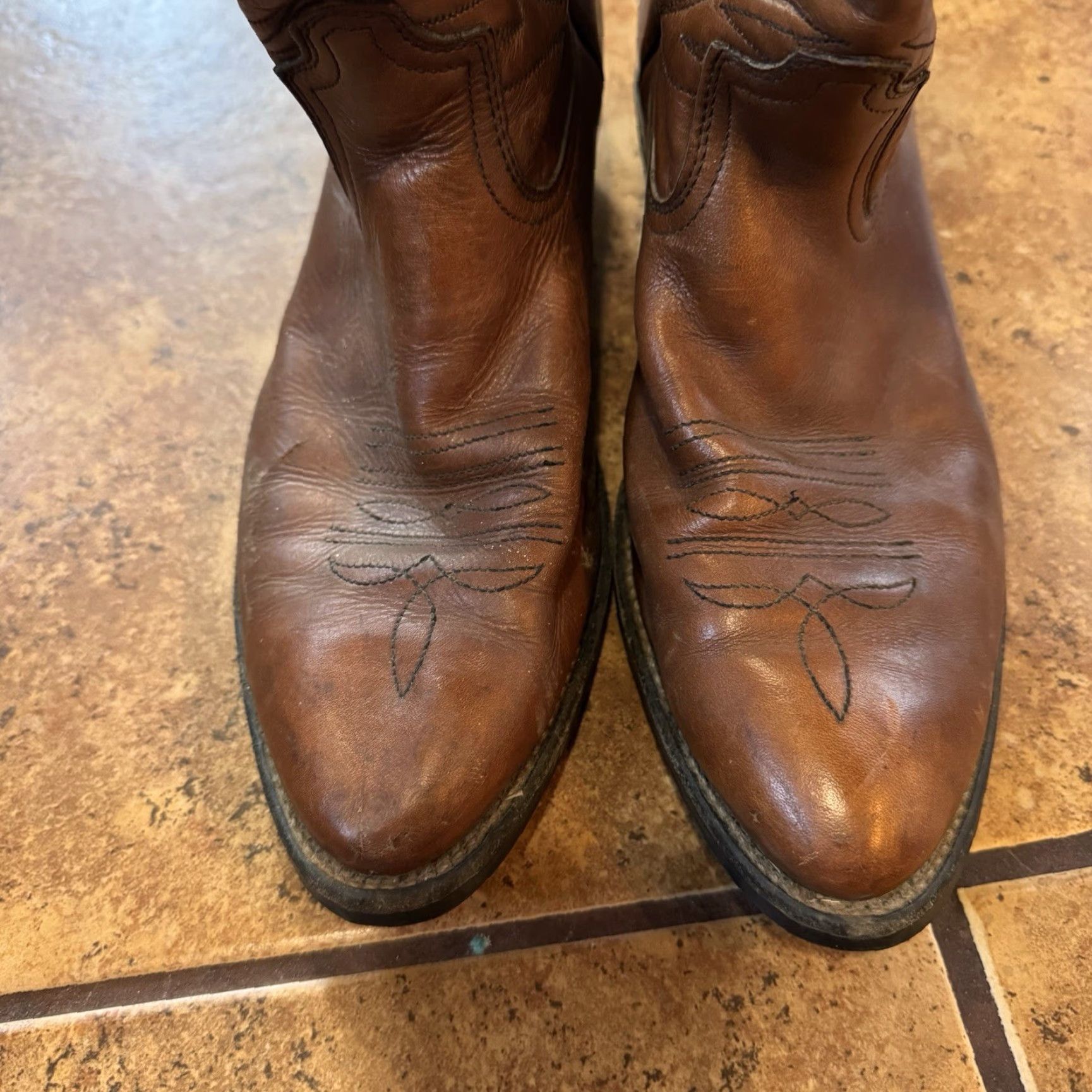 Vintage VINTAGE Red Wing Pecos Cowboy Boots Leather Made In USA Sz 11.5 B Western Brown Leather Cowboy Boots Mens Size US 12 / EU 45 - 6 Thumbnail