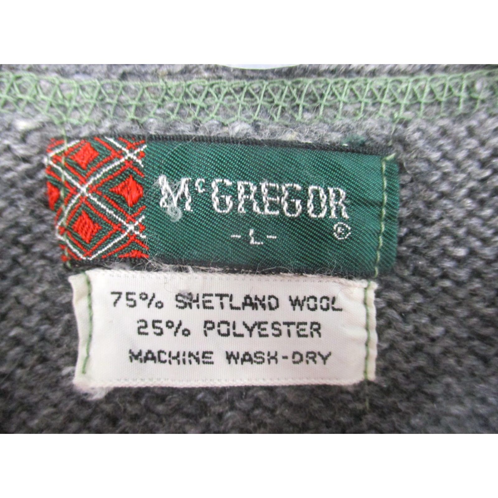 McGregor McGregor Sweater Vest Mens L Gray Shetland Wool Button Front V Neck Classic Size US L / EU 52-54 / 3 - 2 Thumbnail