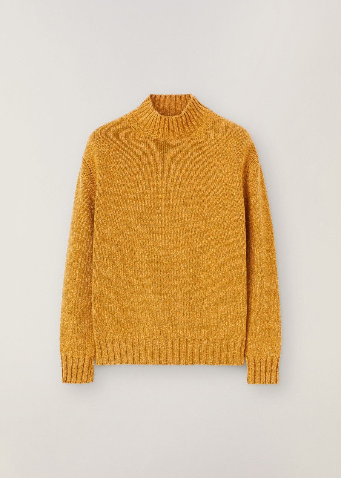 o1loc1c0124 Funnel-Neck Sweater in Yellow