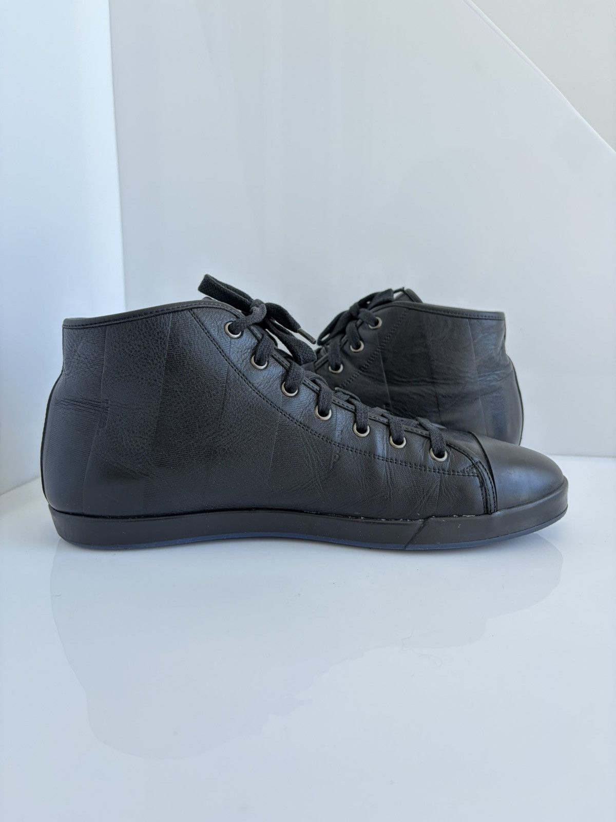 Fendi Fendi FF Black Leather High-Top Sneakers Shoes US8 EU41 Size US 8 / EU 41 - 5 Thumbnail